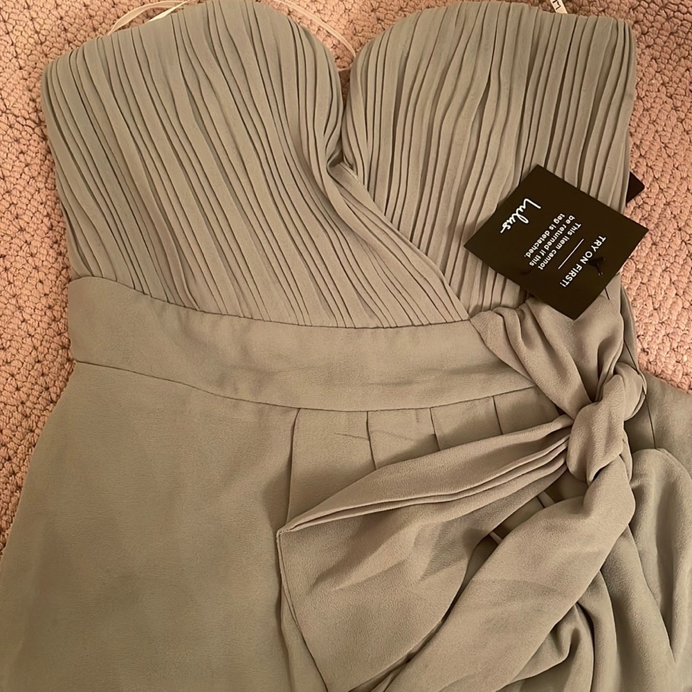 Sage green floor length  lulu’s evening dress